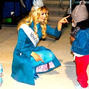 Vintage slate, blue overcoat, size 2 Jackie Kate classy 60s